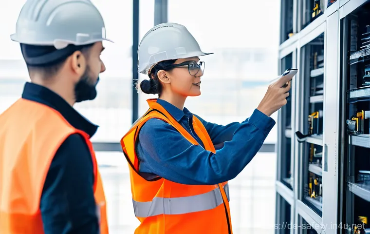 안전관리자 커뮤니티 소개 - **Prompt 1: Collaborative Safety Experts Brainstorming in a Modern Office**
    A diverse group of 4...