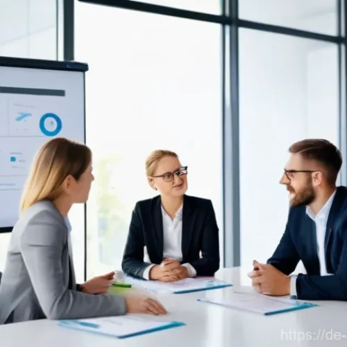 안전관리 직무에서의 팀워크 중요성 - **Prompt:** A diverse group of 5-6 professionals in a bright, modern German office setting, seated a...